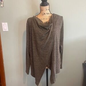 Maurices Womens Boho Cozy Winter Warm Casual Wrap Sweater Olive Green Size 1